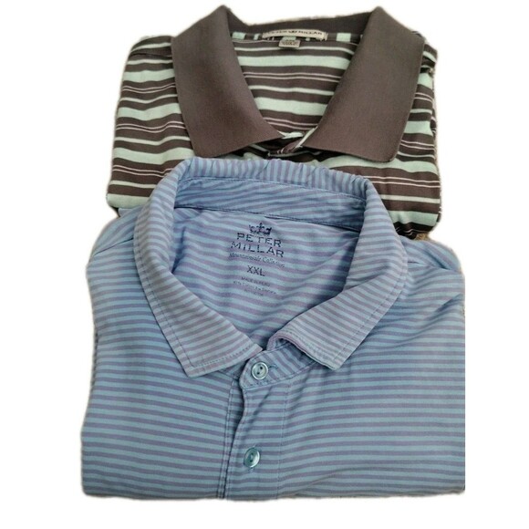 Peter Millar Other - 2 Peter Millar Polo Shirts Size XXL Stripe Cotton Short Sleeve
